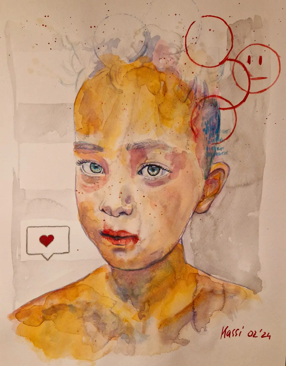 Mädchengesicht-Kunstwerk von Kassarti 