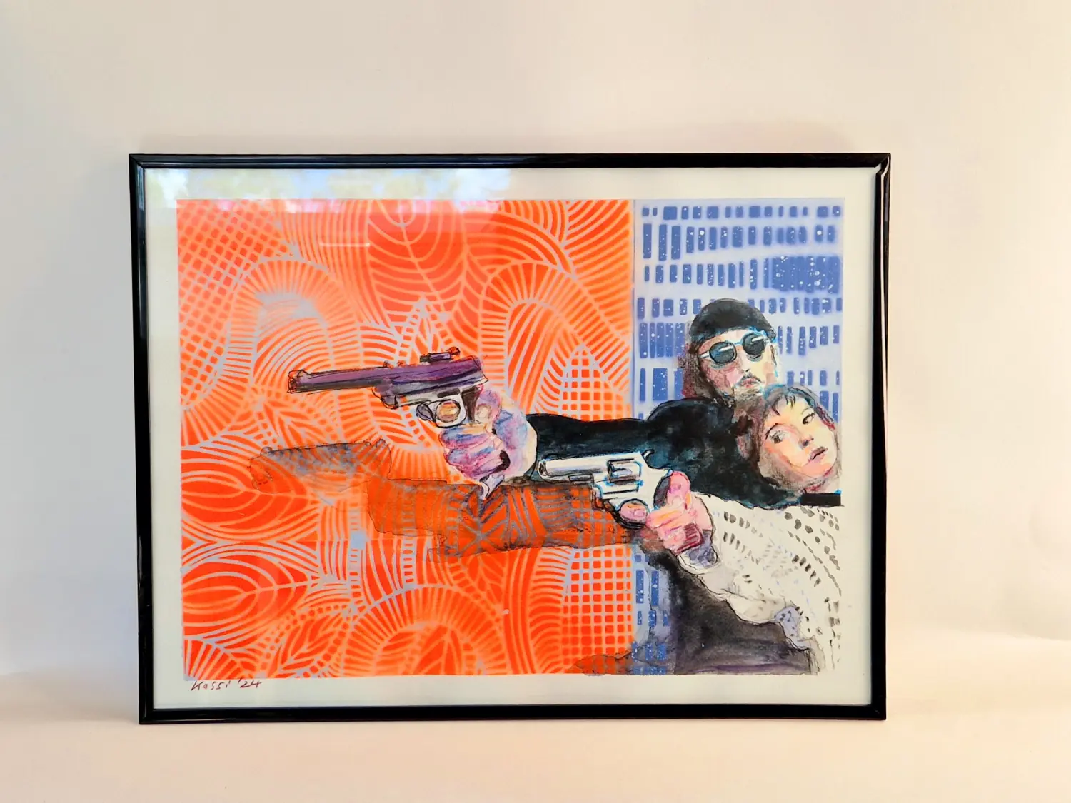 Zwei Personen mit Waffe-Kunstwerk von Kassarti 
