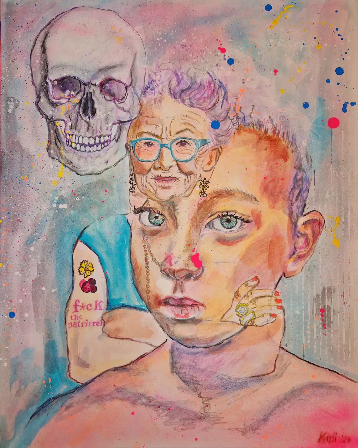 Jugend, Alter, Tod-Kunstwerk von Kassarti 