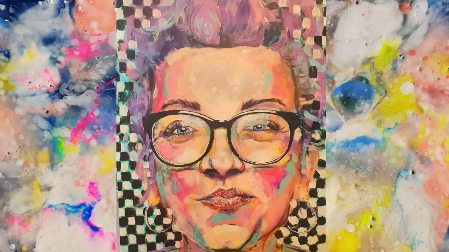 Kunstwerk, dem Frauen gegenüberstehen von Kassarti 